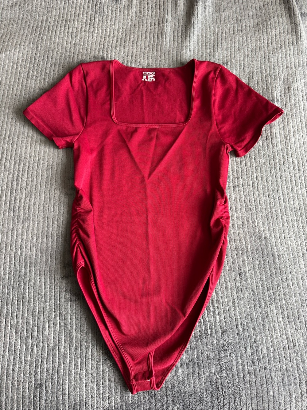 ♥️💋 Ribbed Square-Neck One-Piece Bodysuit Size XL - Picture 2 of 9